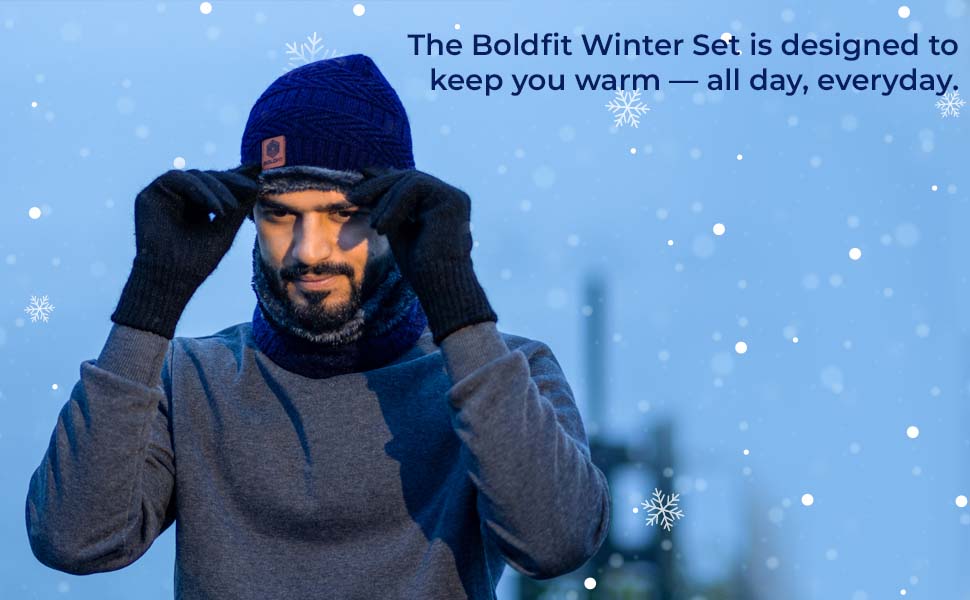 Unisex Woolen Cap Set